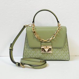 Michael Kors Serena Small Top Handle Flap Shoulder Crossbody Bag MK Light Sage